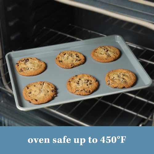 Sur La Table Kitchen Essentials Bake Sale Large 18 X 13 Inch PFA Free Ceramic Nonstick Cookie/Baking Sheet - Linen White - size: Baking Sheet (18" x 13")