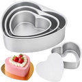 Youeon 3 Pcs Heart Shaped Cake Pans with Removable Bottom, 6/8/10 Inch Aluminum Cheesecake Baking Pans, Nonstick Heart Cake Mold Set for Valentine's Day, Wedding, Birthday, Anniversary, DIY Desserts