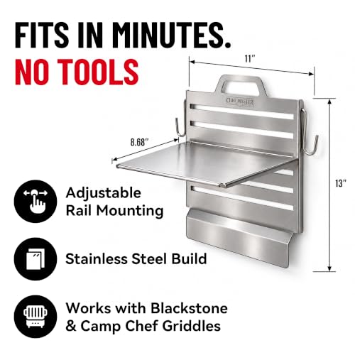 Chef Master Griddle Shelf & Steam Pan Insert Combo, Grill Organizer Caddy - color: Griddle Shelf + Steam Pan