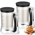 FillTouch 2 Pcs Handheld Batter Dispenser Squeeze Handle 4 Cups, Black - color: Black