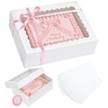 qiqee 16x12x4in Sheet Cake Box with Boards,12 Sets Quarter Bakery Box Donut - color: White, size: 12 Sets, 16"x12"x4"