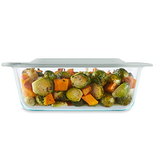 Pyrex 8x8 Deep Glass Baking Dish with Plastic Lid, Deep Casserole Dish - size: 8x8 (1-Count)
