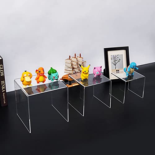 HIIMIEI Clear Acrylic Display Risers 2 Sets - size: 5"x6"x7"