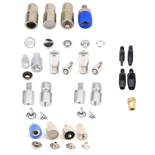 Hand Press Machine Set and Essential Dies for Snap Buttons, Grommet Eyelets, Rivets, Popper Fasteners Setting and Hole Punchers (Mix Color Just Die Set) - color: Mix Color Just Die Set