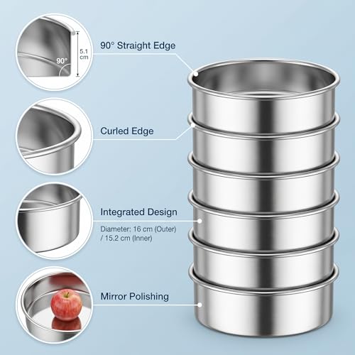 Cake Pan, Set of 6, 6 Inch, Round