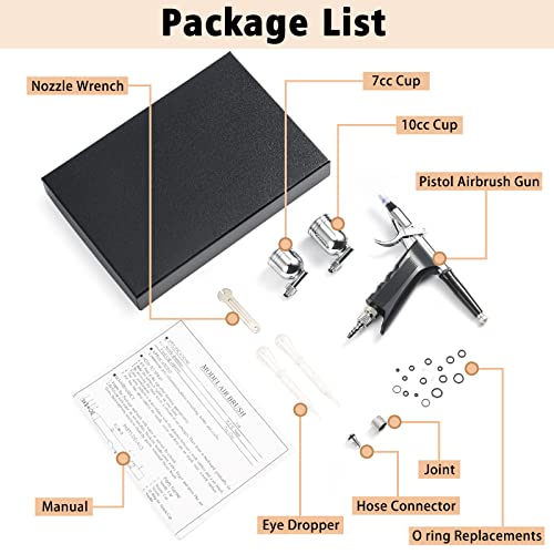 Airbrush Trigger Gun with 0.2 mm Needles 7 CC & 10 CC Cup - color: 166TH 0.2mm Airbrush Kit