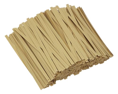ONLYKXY 500pcs Kraft Paper Twist Ties Plant Ties 4inch Reusable Bread Twist Ties cake pop ties Cable Ties Candy Ties for Bags (Kraft) - color: Kraft