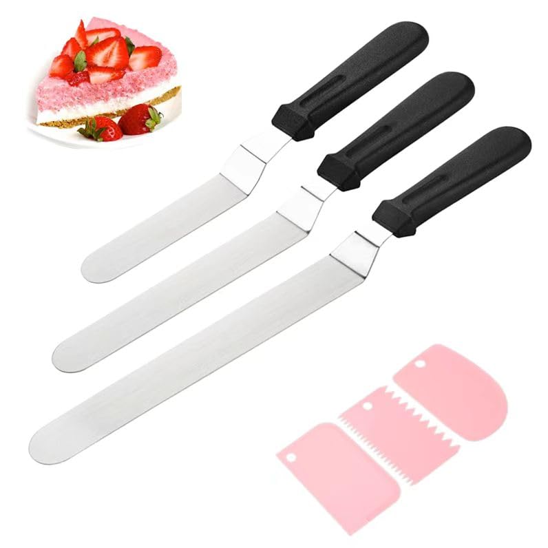 Offset Icing Spatula Set, Stainless Steel Cake Decorating Tools