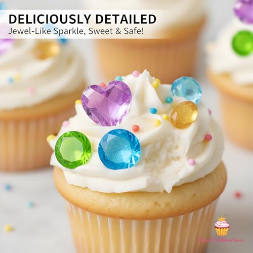 Gems Heart Fondant Molds Silicone, 4 Pakcs Sphere Round Cake Pop Mold for Cupcake Toppers Candy Clay Gem Tools for Birthday Wedding Party - color: 4Packs Gems Silicone Molds