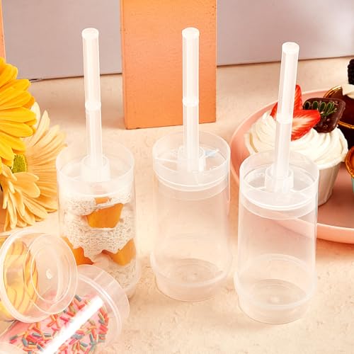 Lenwen 3 Pcs Push Containers Pop Push Cake Pop with Lids, Cake Stands