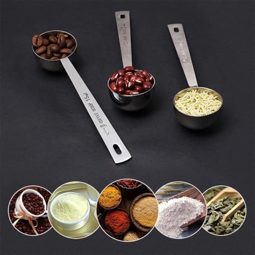Jasni Stainless Steel 1 Tablespoon Measuring Coffee Scoop Spoon, Set of 3 - size: Set of 3