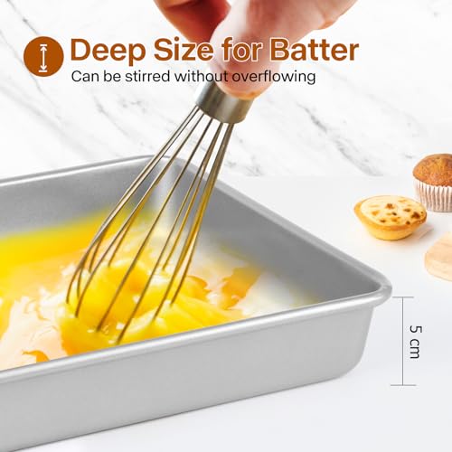 9x11 Baking Pan, Toaster Oven Rectangle Cake Pan Heavy Duty, Silver - color: Silver