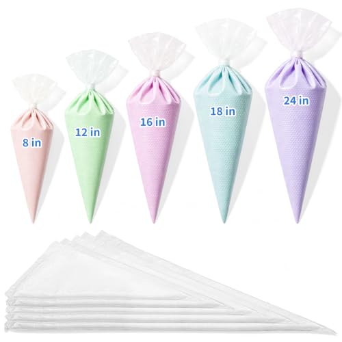 500 Pack Piping Bags Disposable, 5 Size Tipless Pastry Bags