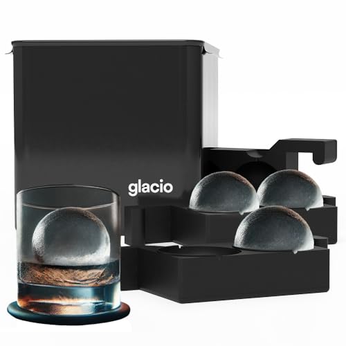 Clear Ice Maker Set, Crystal Ball & Cube Molds for Whiskey Cocktails - color: Ultra Clear Sphere X4