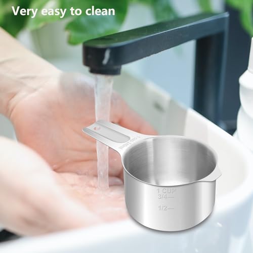 1 Cup (240 ml | 8 oz | 240 cc) Stainless Steel Measuring Cup, Metal Measuring Cup for Cooking & Baking - color: Stainless Steel, size: 1 Cup (240 ml | 240 cc | 8 oz)