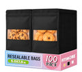 100 PCS Resealable Bags for Small Business, Trail Mix Bag|5.5x7.9in - color: Black, size: 5.5x7.9in