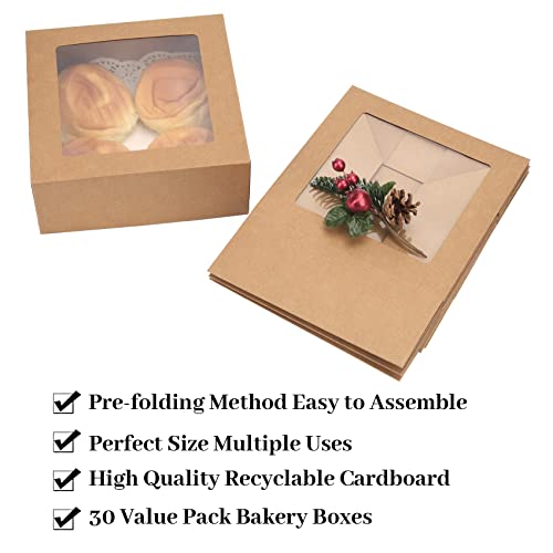 NPLUX 30 Pack Halloween Bakery Packaging, 8x8x3 Pie Boxes for Farm Markets - color: Brown