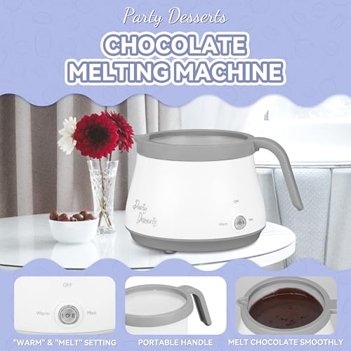 Party Desserts Candy and Chocolate Melting Pot, Mini Electric Fondue Pot, Melts Candy Chocolate in a Couple of Minutes, Ideal for Cake Pops Cookies Cakes, 1 Cups, Single Pot, Gray - color: Gray