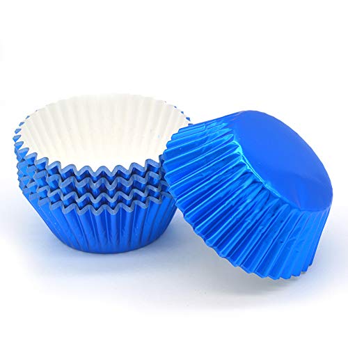 Standard Blue Foil Cupcake Liners Muffin Baking Cups for Party and More, 100-Count - color: Blue