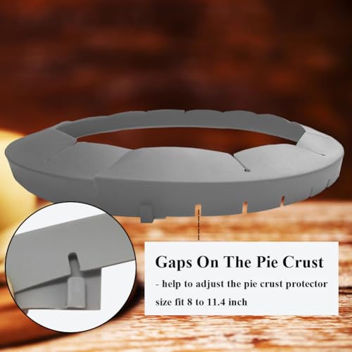 Adjustable Pie Crust Shields Baking Protectors, Silicone Cover Ring Fits 8-11.4 Inch Pies, Baking Pie Pizza Crust Shield Protector Cover for Edges (Grey-1pcs) - color: Grey-1pcs