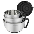 Rorence Stainless Steel Mixing Bowls Set with Lids,1.5,3 & 5 Qt,Black - color: Black, size: 3 piece