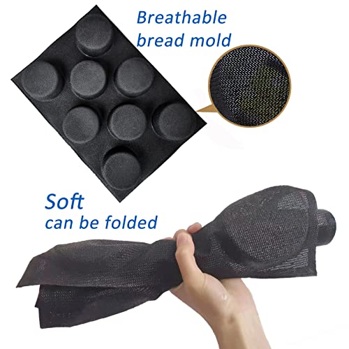 Dioycli Hamburger Bun Pan Silicone Muffin Pans for Baking, 8-Cavity - size: 8 Standard Cavities