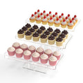 3 Tier Acrylic Cupcake Stand, Transparent Dessert Display - size: 11" x 11" x 2"