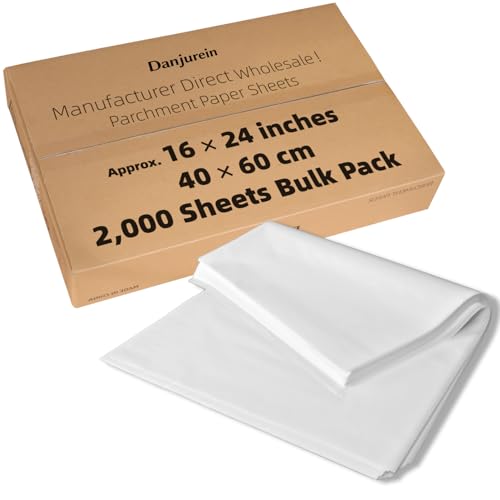 16x24" Commercial Baking Parchment Paper 2000 Bulk Sheet Industrial Grade - color: White, size: 15.8"×23.6" (40×60cm) - 2000 sheets