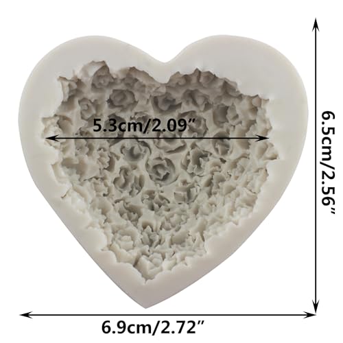 3D Rose Flower Silicone Molds Heart Fondant Candy Mold - color: Style D