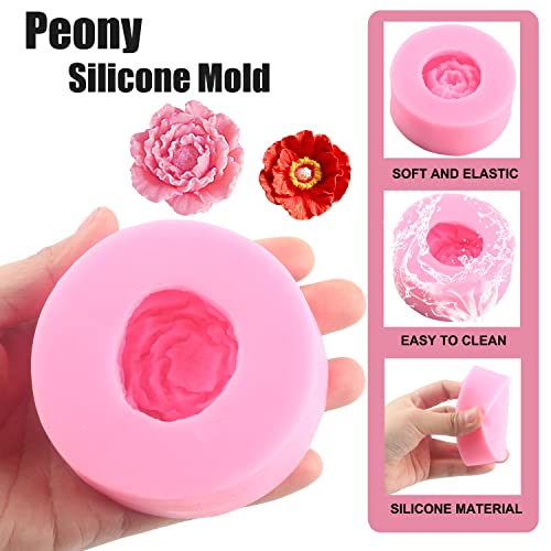 ZiXiang Peony Flower Silicone Molds Flower Fondant Mold Set of 2 - color: Style E