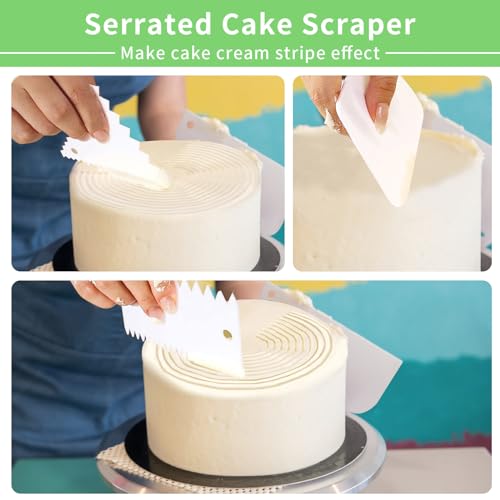 Cake Scraper, 6 Pcs Cake Smoother Scraper, Dough Scraper Green - color: Green