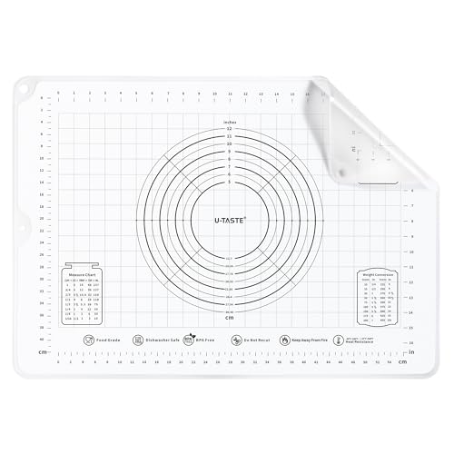 U-Taste Silicone Pastry Mat, Dough Rolling Baking Sheet, 28x20"/Transparent - color: Transparent, size: 27.6"L x 19.7"W