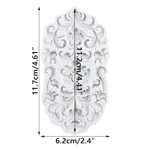 Baroque Style Fondant Mold Scroll Flower Lace Silicone Molds - color: Style ZN