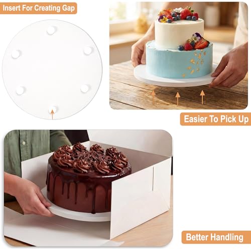 0.5" Cake Drums 8, 10 & 12 Inch (9 Pack) in White, Silver & Gold Color Set - color: White + Silver + Gold