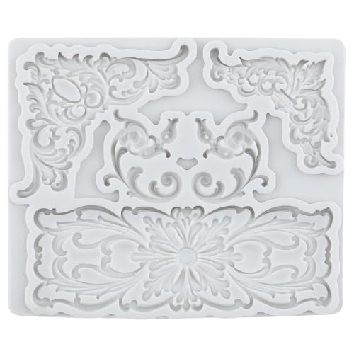 Baroque Silicone Mold Curlicues Scroll Lace Fondant Molds - color: Style ZH