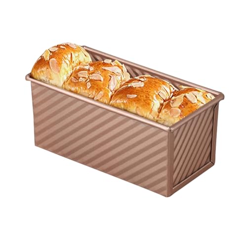 Small Pullman Loaf Pan with Lid, 0.5 lb Dough Capacity, Mini Bakeware Carbon Steel Toast Mold for Baking Bread - size: 0.5 LB,1 PCS