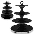 4-Tier Round Black Cupcake Stand, 2 Pack – Elegant Dessert Display for Weddings, Parties, Birthdays - color: Round Black 2 Pcak