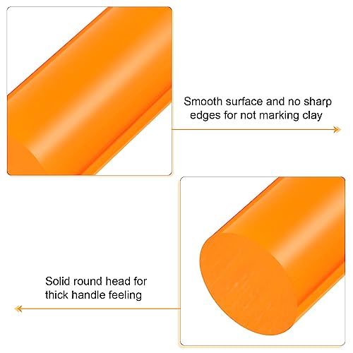 HARFINGTON Acrylic Clay Roller 9 Inch x 1 Inch Solid Non-Stick Plastic Round Tube Roller Polymer Clay Rod Fondant Rolling Pin for Shaping, Sculpting, Modeling DIY Crafts, Orange - color: Orange, size: 9 Inch x 1 Inch