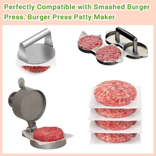 BYKITCHEN 6x6 Inch Square Burger Patty Paper for Smash Burger Press, 300pcs - size: 6 x 6 Inch