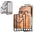 Multifunctional Cutting Board Organizer, Cutting Board Holder Rack Baking Cookie Pan Sheets Cooling Racks Storage Stand for Kitchen Cabinet -Divided Holder with 4 Slots (1PS Black) - color: 1Black