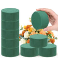 Green Floral Foam Blocks 9Pcs Round Flower Foam Blocks Wet and Dry Foams for Flowers Arrangements 3.1"x 1.5" Wet Dry Florals Foams for Flower Box Florist Home Wedding Birthdays Decoration