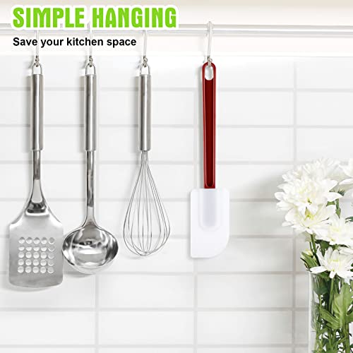 Meekoo 5 Pcs 10 Inch Rubber Spatula High Heat Resistant Silicone Spatula - color: white, red, size: 10 Inch