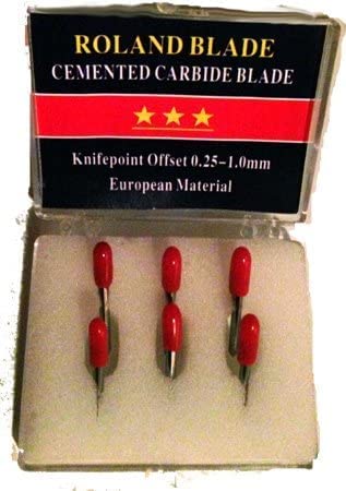 6-Pack 45 degree standard angle sign making vinyl sign plotter knife blade replacement cemented Carbide Set compatible with Roland Refine US Cutter Bridge MH