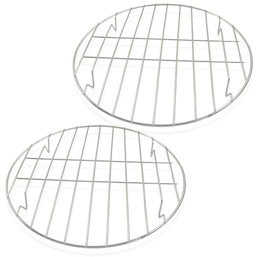 10.5" Round Cooking Rack, 2 Pcs, Stainless Steel - size: 10.5"