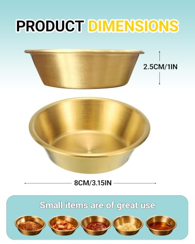 Dipping Bowls Set of 10, Small Dipping Sauce Cups and Ramekins - color: Golden