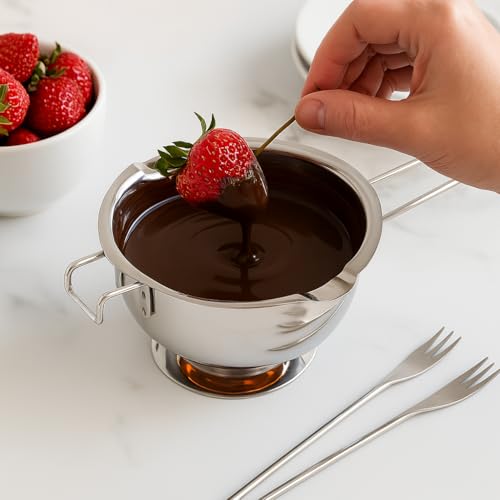 Mrs. Anderson’s Baking Chocolate Melting Pot with Pour Spouts, Heavyweight Stainless Steel, 2.5-Cup Capacity - style: Chocolate Melting Pot