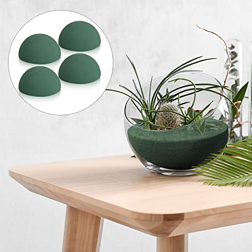 Boao 4 Pcs Half Ball Floral Foam Block 4.72 x 2.36 Inch Green Wet Dry Flower Foam Balls Large Flower Craft for Wedding Fresh and Artificial Flowers Plant Bouquet Arrangement DIY Craft - size: 4.72 x 2.36 Inch