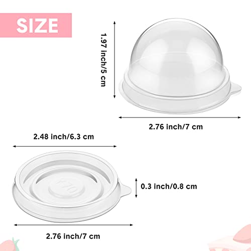 Patelai 150 Pcs Mini Cupcake Containers Clear Plastic Dome Boxes, Clear - color: Clear
