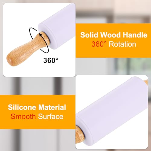 uxcell 4 Inch Silicone Rolling Pin Small Dough Roller Light Purple - color: Light Purple, size: 4 Inch