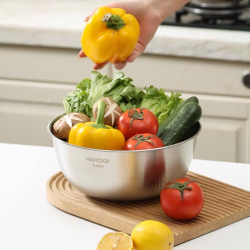 Stainless Steel Colander and Mixing Bowl Set (4.6 QT and 5.3 QT) - size: 1*4.6 QT Colander and 1*5.3 QT Mixing Bowl Set